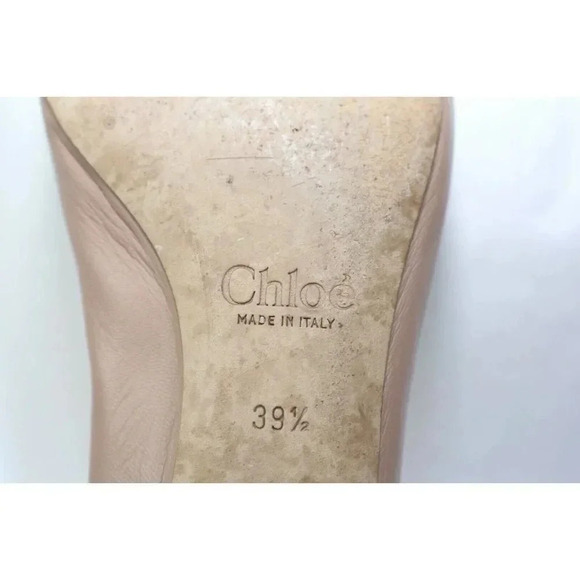 Chloe Lauren Gold Metallic Scalloped Made Italy Sz US 39.5 Sz 8.5Flats Shoes - Picture 9 of 9